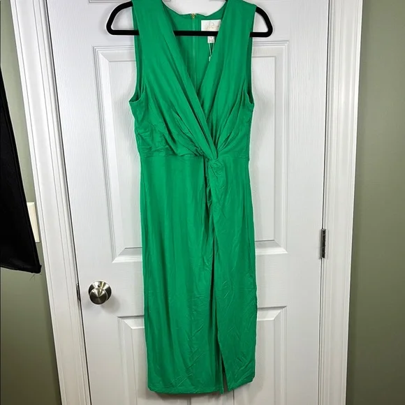 NWT Lilly Pulitzer Odella V neck midi dress Brazilian green sz 12 - Picture 2 of 8